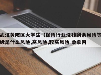 上海武汉黄陂区大学生（保险行业洗钱剩余风险等级是什么风险,高风险,较高风险 桑拿网